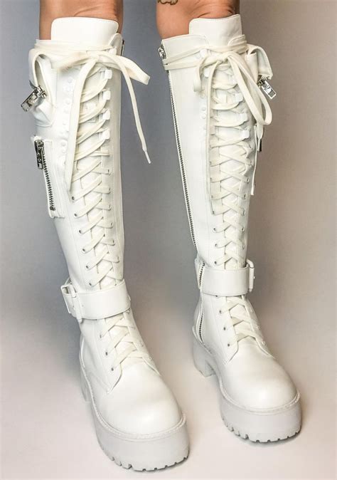 gucci combat boots white|thigh high Gucci boots.